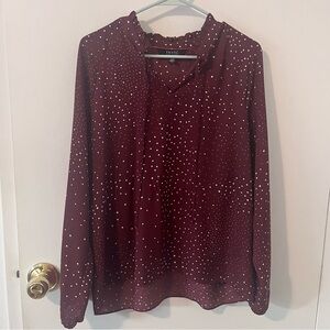 Isaac Mizrahi Women’s Blouse Burgundy XL